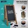 Better Office Products Magnetic A-Frame Chalkboard Sign, 20in. x 40in. Standing Easel, W/Chalk Marker/Chalk/Eraser, Black 00842